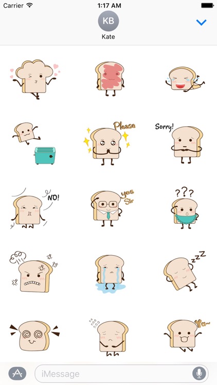 Animated Cute Toast Sticker