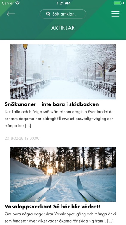 Grönt väder – lokal prognos