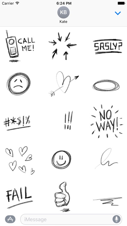 Pencil Doodles Sticker Pack screenshot-4