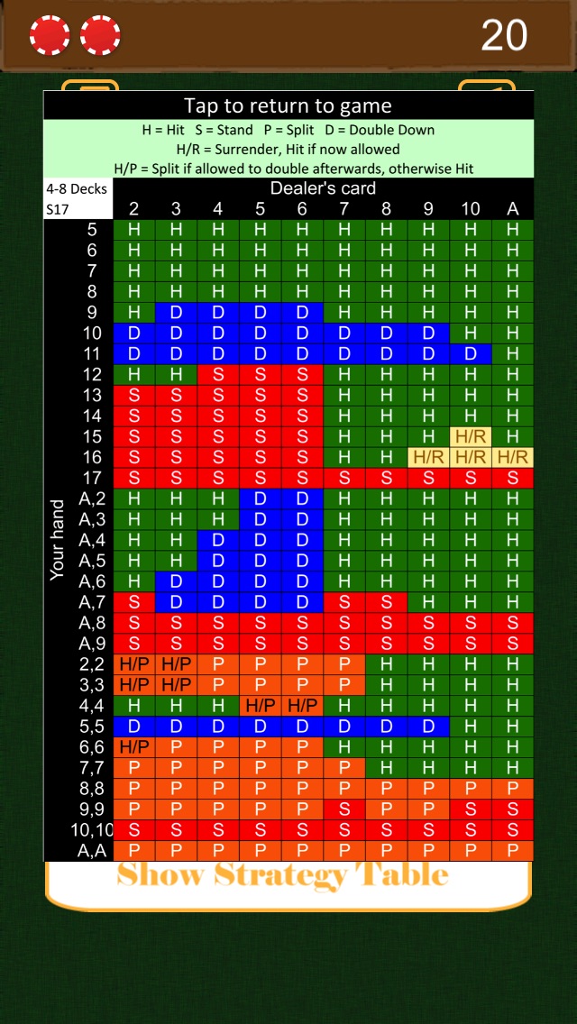 ブラックジャック 基本戦略 screenshot1
