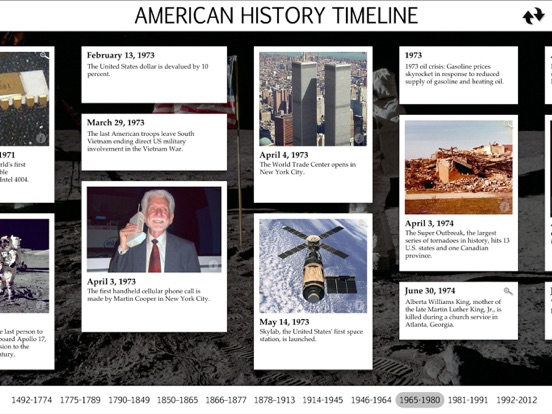 American History Interactive Timeline screenshot