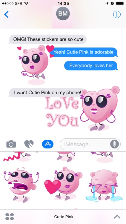 Cutie Pink - emoji stickers