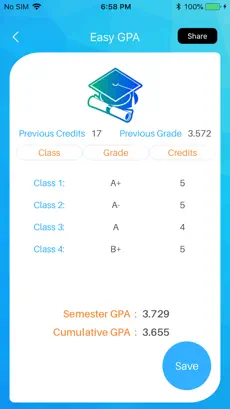 Screenshot 3 Easy GPA Calculator iphone