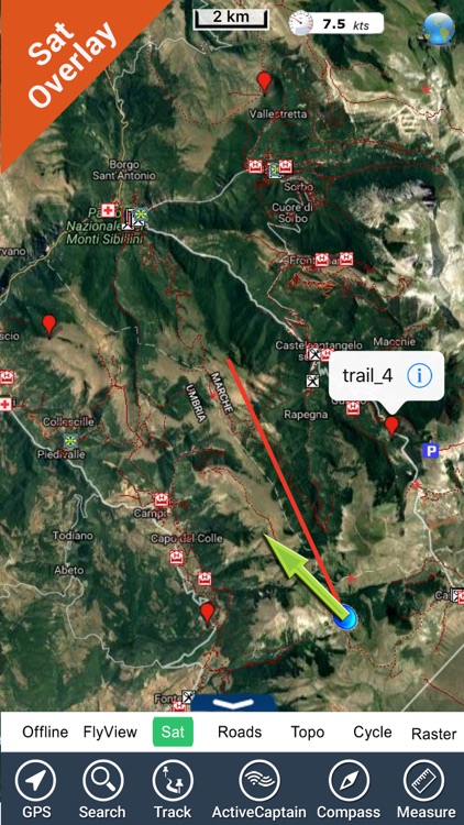 Monti Sibillini National Park - GPS Map Navigator