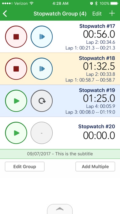 Stopwatch Groups Lite screenshot 4