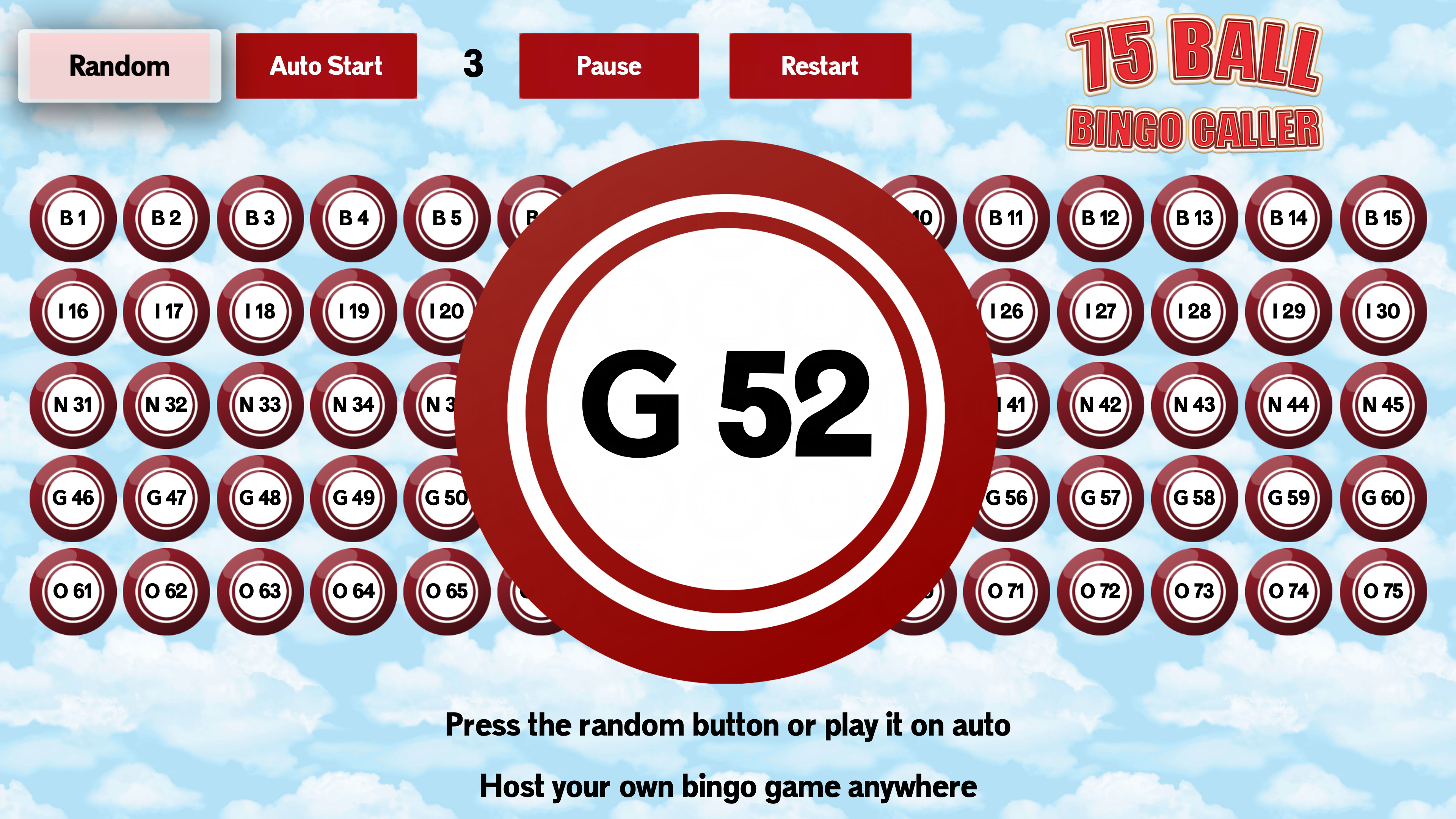 75 Ball Bingo Caller screenshot 2