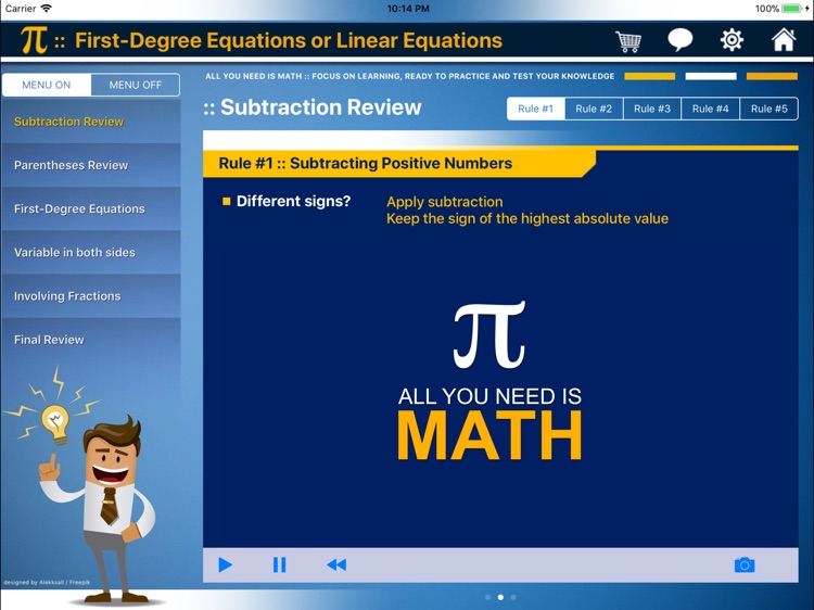 First Degree Equation : ax+b=c