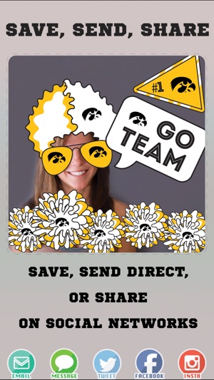 Iowa Hawkeyes PLUS Selfie Stickers(圖4)-速報App