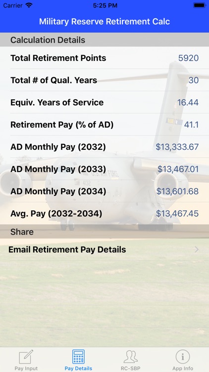 Mil Reserve Retirement Calc
