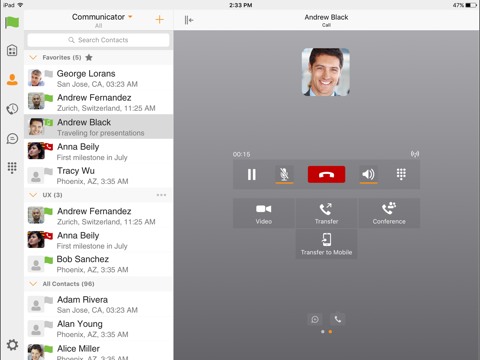 UC-One Comm NPS for iPad - náhled