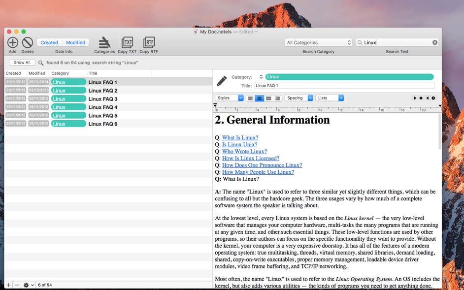 NoteList 4 for Mac 4.3 破解版 - 数据存储工具