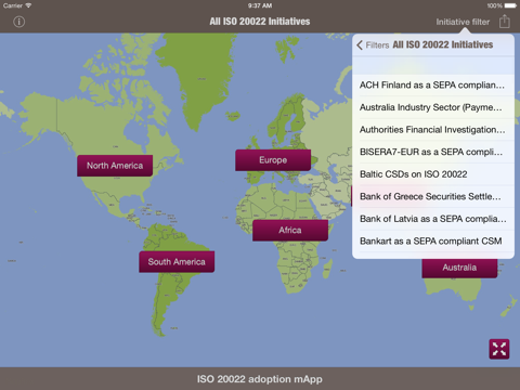 ISO 20022 adoption mApp screenshot 2