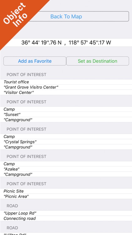 Sequoia - Kings National Park - GPS Map Navigator