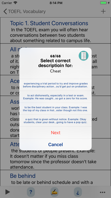 How to cancel & delete TOEFL Vocabulary Listening from iphone & ipad 3