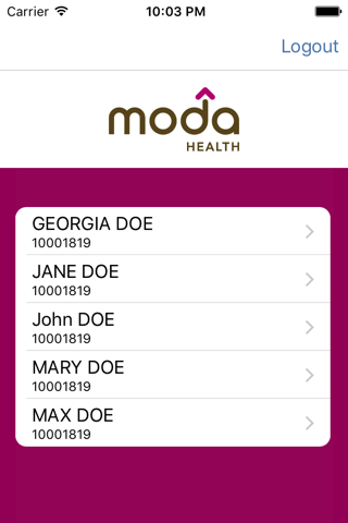 Moda Health Mobile ID Card screenshot 2