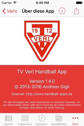 TV Verl Handball screenshot 4