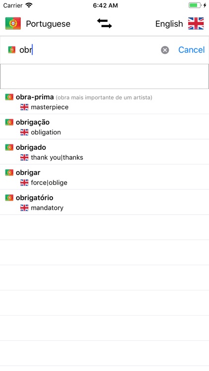 Portuguese/English Dictionary screenshot-0