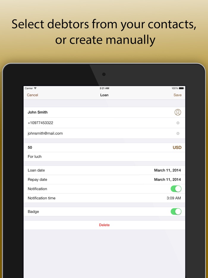 Debts - loans and borrow PRO
