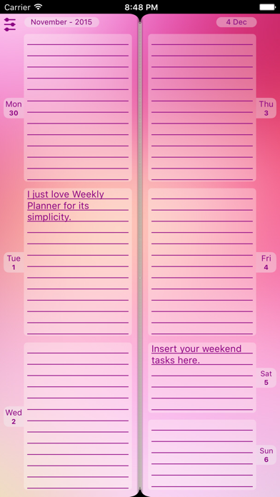 Weekly Planner Screenshot 4