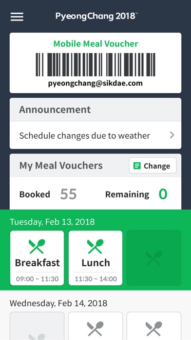 PyeongChang 2018 Meal Voucher screenshot 2