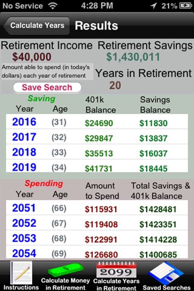 Easy Retirement Calculator screenshot 2