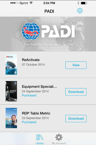 PADI Library screenshot 2