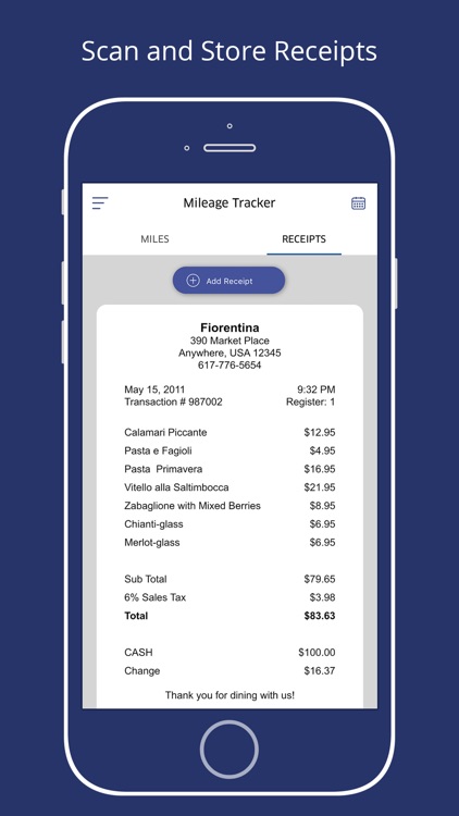 mileage expense tracker log