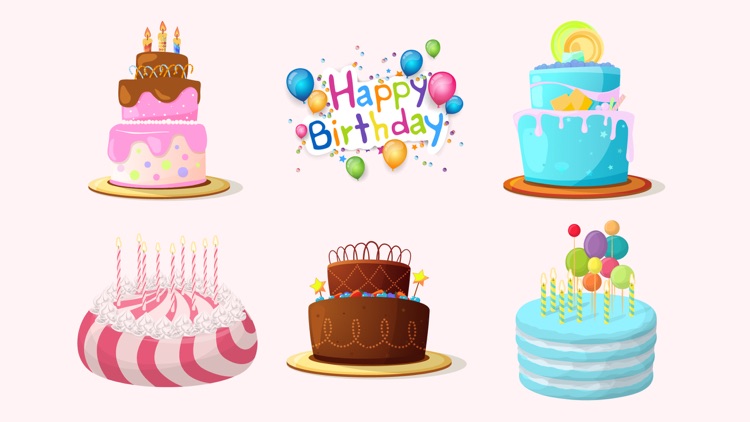 3D Happy Birthday Cake Sticker