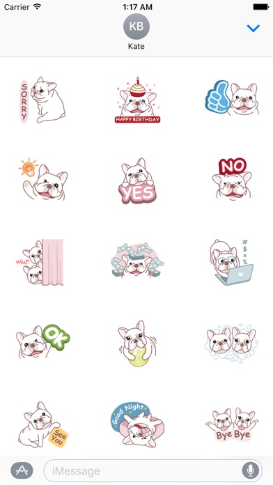 Cute French Bulldog - Frenchiemoji Sticker screenshot 2