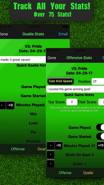 Soccer Stats Tracker Touch