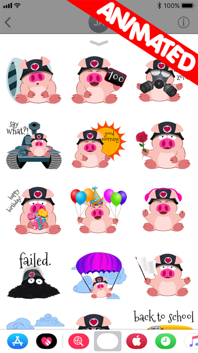 Cute Piggy Commando (animated) screenshot 2