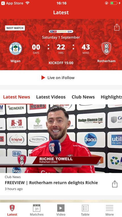 Rotherham United Official App