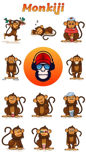 Monkiji - Funny Monkey Emoji Text Chat Stickers(圖1)-速報App