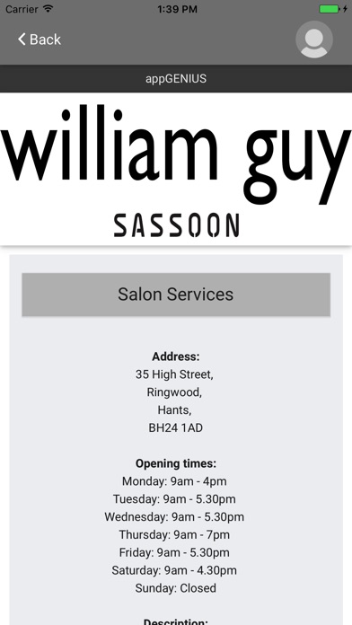 William Guy Salon screenshot 3