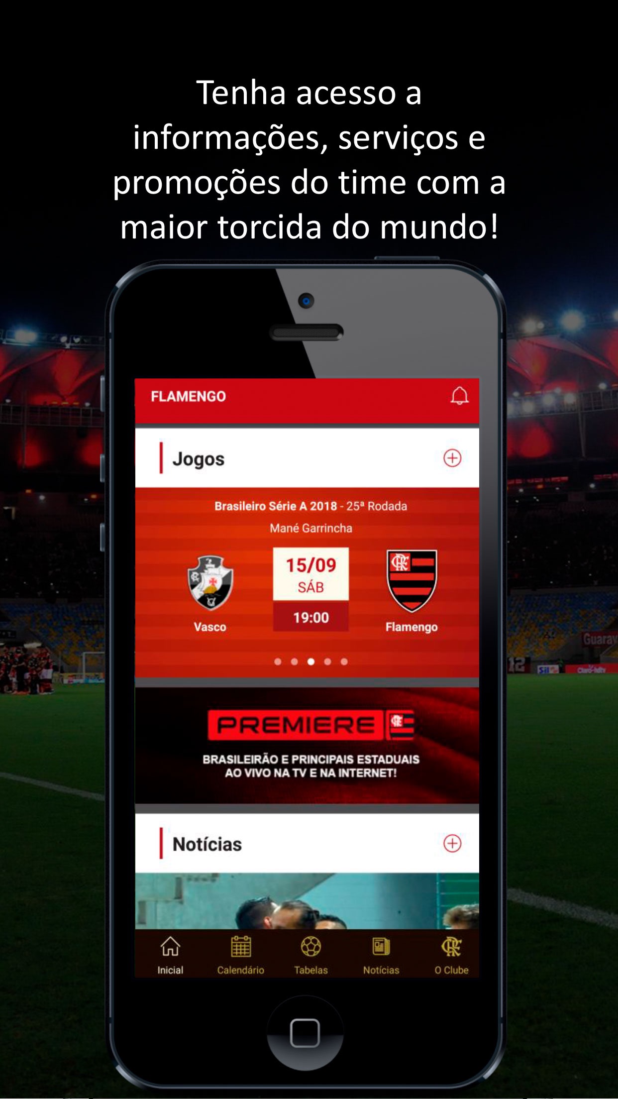 Screenshot do app Flamengo