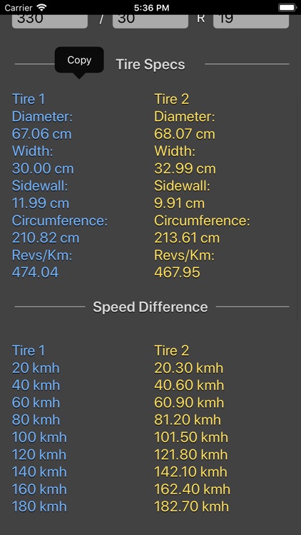 Tire Size Calculator Plus