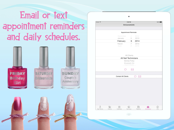 eNails - Nail salon appointment schedule calender