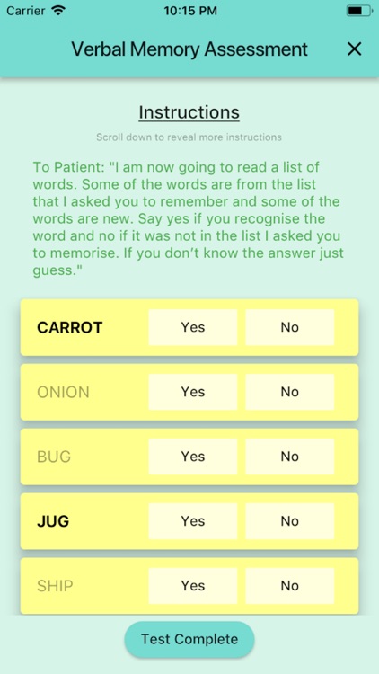 Verbal Memory Assessment screenshot-3