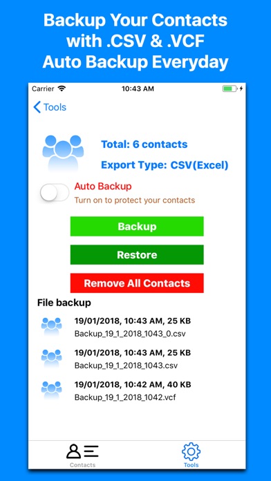 Contacts Backup & Restore. screenshot 2