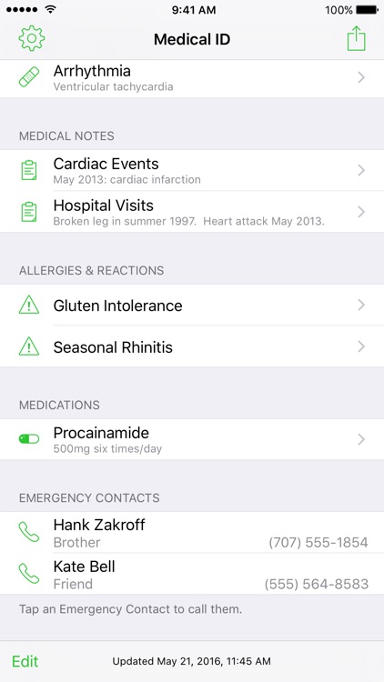 Medical ID – In Case of Emergency