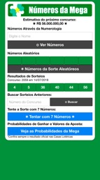 N&uacute;meros da Megasena Captura de tela 1