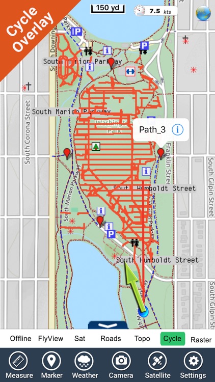 Washington Park map GPS charts