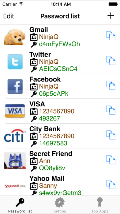 My Password List screenshot1