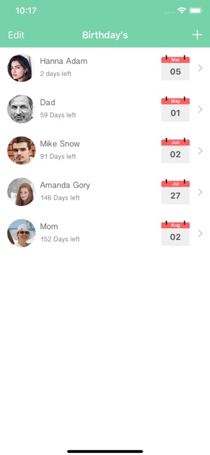 Birthday's Reminder App
