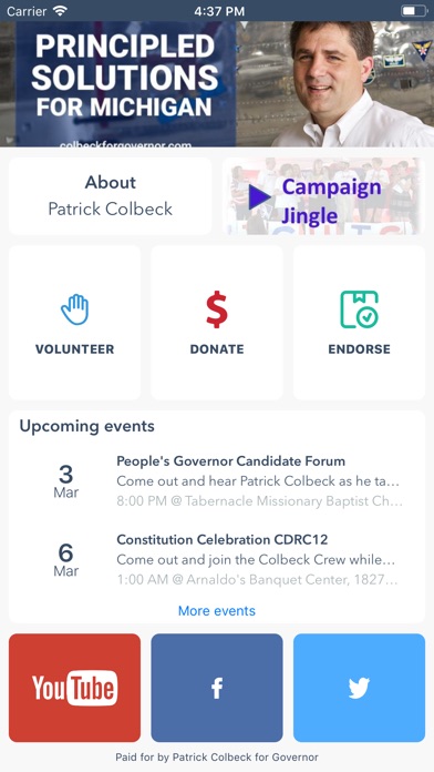 Colbeck for Governor! screenshot 2