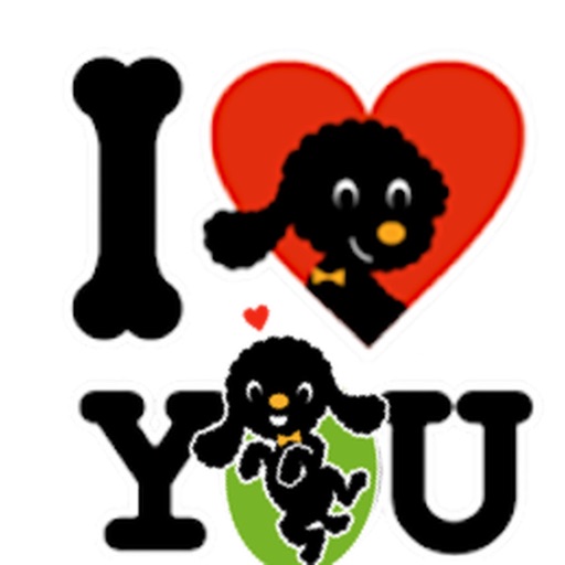 Black Toy Poodle Dog Sticker icon