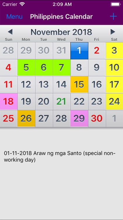 2019 Philippines Calendar