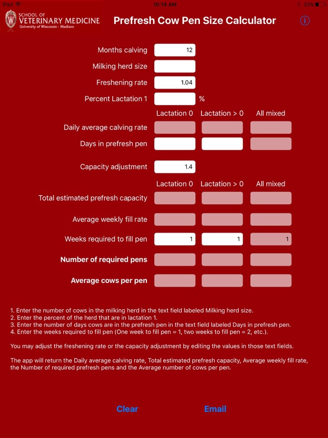 PreFresh Pen Size Calculator