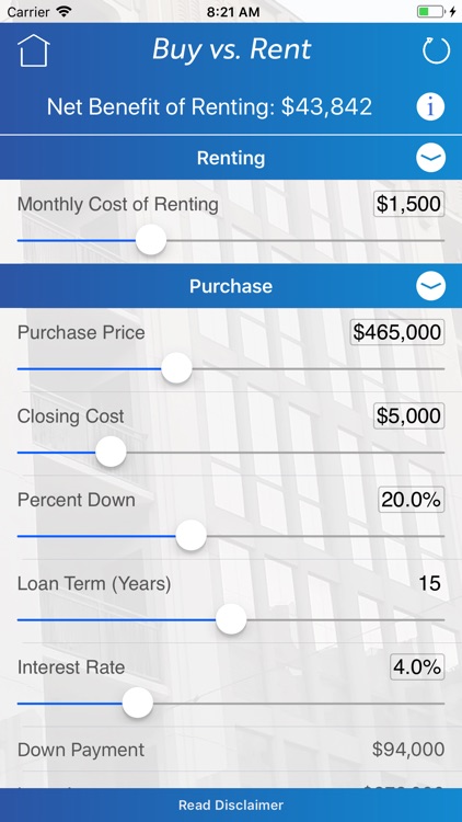 Buy vs. Rent Calculator