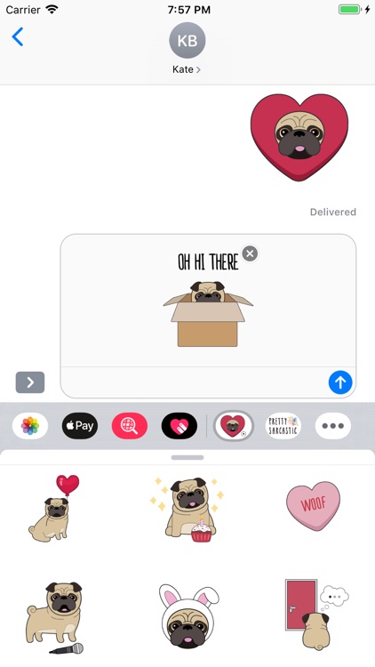 Pug Love Animated Dog Stickers